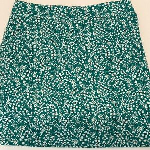 Croft & Barrow Green Floral A-Line Skirt